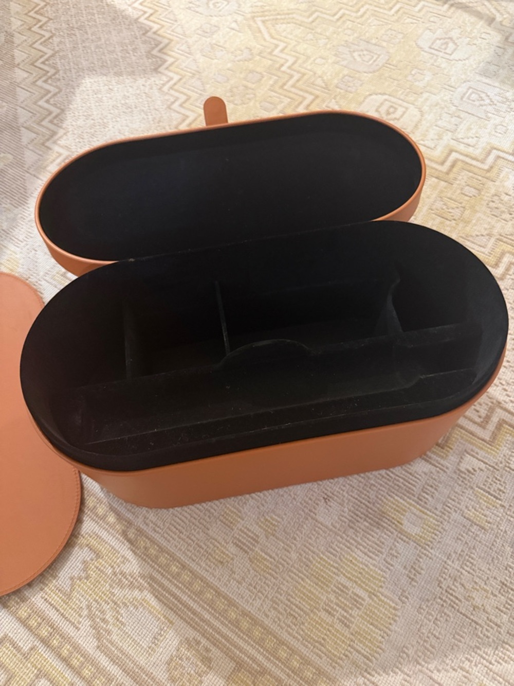 Empty Dyson Oval Leather Storage Case for Airwrap in Cognac Brown - Picture 3 of 3